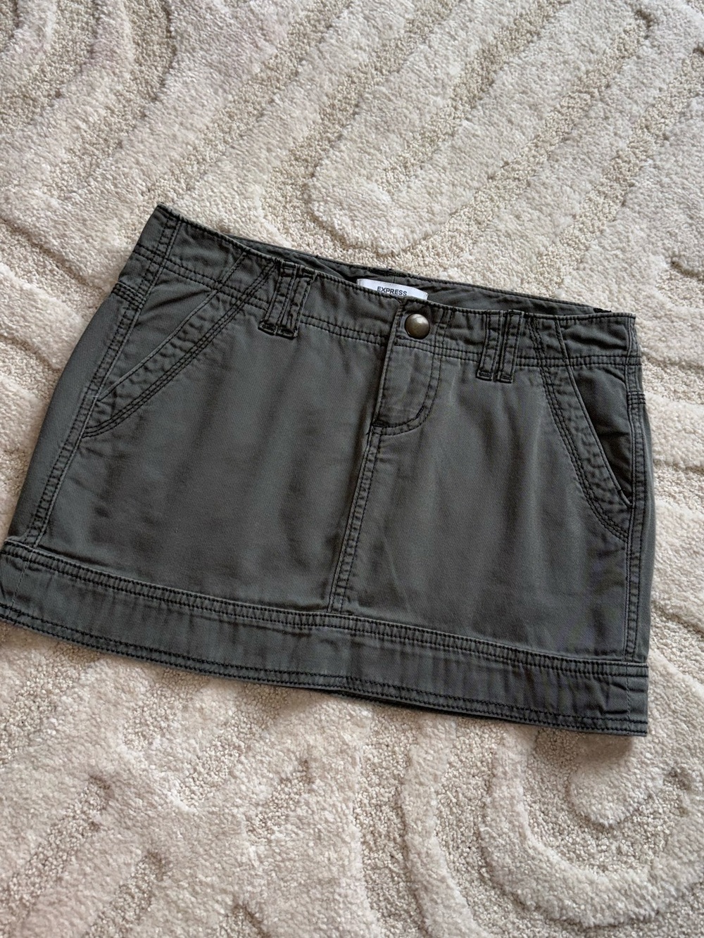 Express Olive Green Casual Skirt